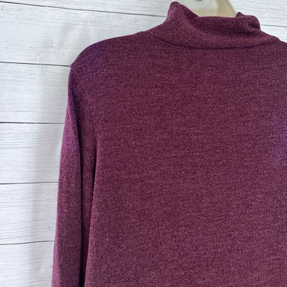 Everly Ruffle Sleeve Mock Turtle Neck Sweater Dress Maroon Medium  💗 - Picture 6 of 8